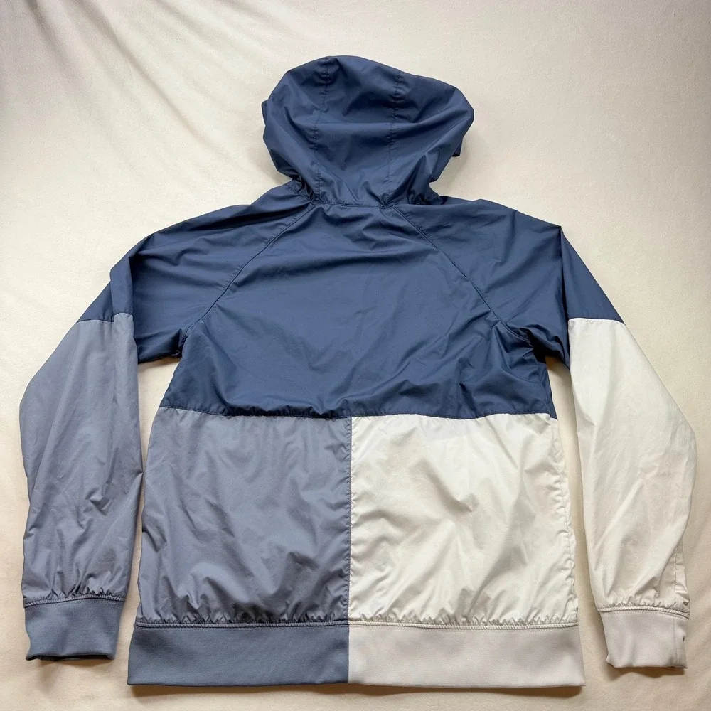 Nike Sportswear Colorblock Windbreaker Hooded Jacket Blue White Youth XL Women S